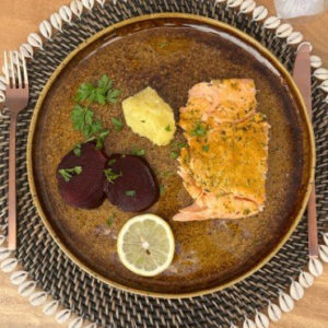 Menu Foie gras et Saumon à cuire aux épices