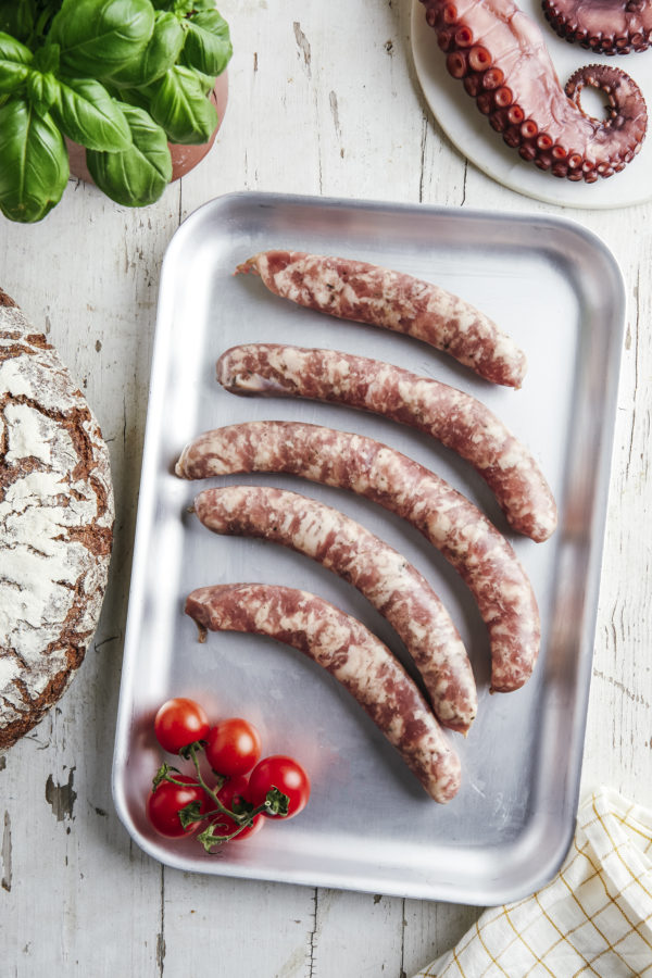Saucisses au porc et poulpe